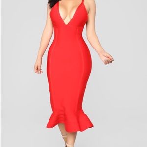 Red bandage dress